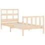 Estructura de cama con cabecero madera maciza 90x200 cm de vidaXL, Camas y somieres - Ref: Foro24-3192996, Precio: 89,16 €, D...