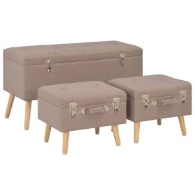 Storage stools 3 pieces brown fabric by vidaXL, Benches for halls and storage - Ref: Foro24-247525, Price: 132,76 €, Discount: %