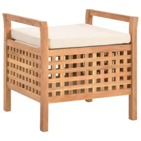 Banco de almacenamiento de madera maciza de nogal 49x48x49 cm by vidaXL, Benches for halls and storage - Ref: Foro24-247609, ...
