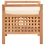 Banco de almacenamiento de madera maciza de nogal 49x48x49 cm de vidaXL, Bancos para recibidores y almacenamiento - Ref: Foro...