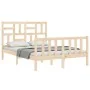 Estructura de cama con cabecero madera maciza 120x200 cm de vidaXL, Camas y somieres - Ref: Foro24-3193071, Precio: 117,27 €,...