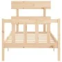 Estructura de cama con cabecero madera maciza 90x200 cm de vidaXL, Camas y somieres - Ref: Foro24-3193256, Precio: 84,07 €, D...