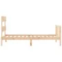 Bed frame with solid wood headboard 90x200 cm by vidaXL, Beds and slatted bases - Ref: Foro24-3193256, Price: 84,07 €, Discou...