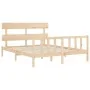 Bettgestell mit Massivholzkopfteil 160x200 cm von vidaXL, Betten und Lattenroste - Ref: Foro24-3193281, Preis: 124,78 €, Raba...