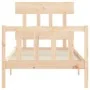 Estructura de cama con cabecero madera maciza 90x200 cm de vidaXL, Camas y somieres - Ref: Foro24-3193321, Precio: 85,12 €, D...