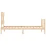 Bed frame with solid wood headboard 90x200 cm by vidaXL, Beds and slatted bases - Ref: Foro24-3193321, Price: 85,12 €, Discou...