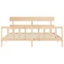Bed frame with solid wood headboard 200x200 cm by vidaXL, Beds and slatted bases - Ref: Foro24-3193291, Price: 140,20 €, Disc...