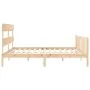 Bed frame with solid wood headboard 200x200 cm by vidaXL, Beds and slatted bases - Ref: Foro24-3193291, Price: 140,20 €, Disc...