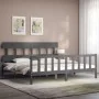 Estructura de cama con cabecero madera maciza gris 200x200cm de vidaXL, Camas y somieres - Ref: Foro24-3193358, Precio: 168,1...