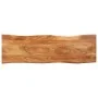 Banco con borde irregular madera maciza de acacia y acero 110cm de vidaXL, Bancos para recibidores y almacenamiento - Ref: Fo...