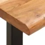 Banco con borde irregular madera maciza de acacia y acero 110cm de vidaXL, Bancos para recibidores y almacenamiento - Ref: Fo...
