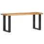 Banco con borde irregular madera maciza de acacia y acero 110cm de vidaXL, Bancos para recibidores y almacenamiento - Ref: Fo...