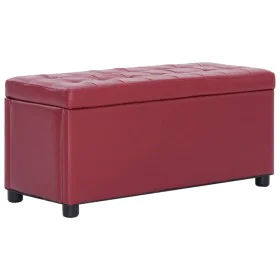 Otomana de almacenaje cuero sintético color vino tinto 87,5 cm von vidaXL, Bänke für Hallen und Lager - Ref: Foro24-281374, P...
