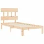 Bed frame with solid wood headboard 90x200 cm by vidaXL, Beds and slatted bases - Ref: Foro24-3193581, Price: 89,10 €, Discou...