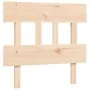 Bed frame with solid wood headboard 90x200 cm by vidaXL, Beds and slatted bases - Ref: Foro24-3193581, Price: 89,10 €, Discou...