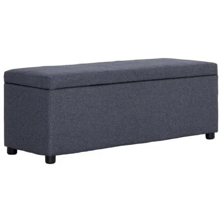 Bench with storage space 116 cm dark gray polyester by vidaXL, Benches for halls and storage - Ref: Foro24-281318, Price: 182...