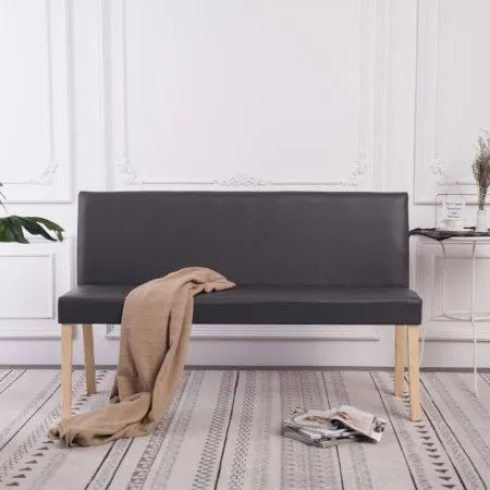 Synthetic leather bench 139.5 cm gray by vidaXL, Benches for halls and storage - Ref: Foro24-281332, Price: 176,59 €, Discoun...
