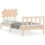 Bettgestell mit Massivholzkopfteil 90x200 cm von vidaXL, Betten und Lattenroste - Ref: Foro24-3193451, Preis: 84,88 €, Rabatt: %