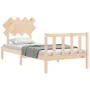 Bettgestell mit Massivholzkopfteil 90x200 cm von vidaXL, Betten und Lattenroste - Ref: Foro24-3193451, Preis: 84,88 €, Rabatt: %