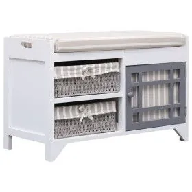 White Paulownia wood hall bench 70x33.5x45 cm by vidaXL, Benches for halls and storage - Ref: Foro24-284080, Price: 129,58 €,...