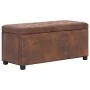 Brown Faux Suede Leather Storage Ottoman 87.5cm by vidaXL, Benches for halls and storage - Ref: Foro24-281375, Price: 126,55 ...