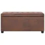 Brown Faux Suede Leather Storage Ottoman 87.5cm by vidaXL, Benches for halls and storage - Ref: Foro24-281375, Price: 126,55 ...