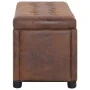 Brown Faux Suede Leather Storage Ottoman 87.5cm by vidaXL, Benches for halls and storage - Ref: Foro24-281375, Price: 126,55 ...