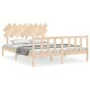 Bettgestell mit Massivholzkopfteil 160x200 cm von vidaXL, Betten und Lattenroste - Ref: Foro24-3193476, Preis: 131,36 €, Raba...