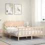 Bettgestell mit Massivholzkopfteil 160x200 cm von vidaXL, Betten und Lattenroste - Ref: Foro24-3193476, Preis: 131,36 €, Raba...