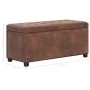 Brown Faux Suede Leather Storage Ottoman 87.5cm by vidaXL, Benches for halls and storage - Ref: Foro24-281375, Price: 126,55 ...