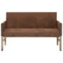 Brown 140 cm artificial suede armrest bench by vidaXL, Benches for halls and storage - Ref: Foro24-281338, Price: 245,98 €, D...