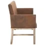 Brown 140 cm artificial suede armrest bench by vidaXL, Benches for halls and storage - Ref: Foro24-281338, Price: 245,98 €, D...