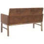Brown 140 cm artificial suede armrest bench by vidaXL, Benches for halls and storage - Ref: Foro24-281338, Price: 245,98 €, D...