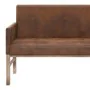 Brown 140 cm artificial suede armrest bench by vidaXL, Benches for halls and storage - Ref: Foro24-281338, Price: 245,98 €, D...