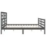Gray solid wood bed frame with headboard 200x200cm by vidaXL, Beds and slatted bases - Ref: Foro24-3194918, Price: 170,85 €, ...