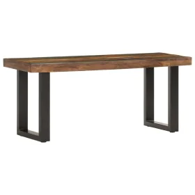 Solid recycled wood and steel bench 110 cm by vidaXL, Benches for halls and storage - Ref: Foro24-286458, Price: 119,57 €, Di...