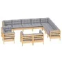 Garden furniture set 12 pieces and cushions solid pine wood by vidaXL, Garden sets - Ref: Foro24-3096946, Price: 966,28 €, Di...