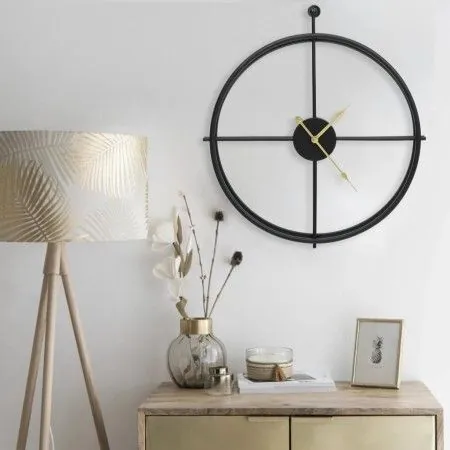 Black iron wall clock 52 cm by vidaXL, Wall clocks - Ref: Foro24-325171, Price: 48,16 €, Discount: %