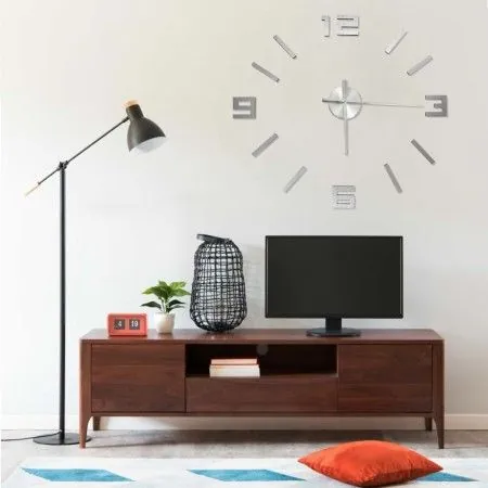 3D-Wanduhr mit modernem Silberdesign 100 cm XXL von vidaXL, Wanduhren - Ref: Foro24-325158, Preis: 19,40 €, Rabatt: %