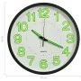 Black luminous wall clock 30 cm by vidaXL, Wall clocks - Ref: Foro24-325166, Price: 42,80 €, Discount: %