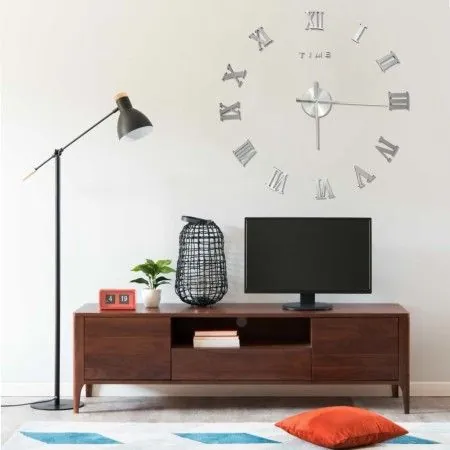 3D wall clock with modern silver design 100 cm XXL by vidaXL, Wall clocks - Ref: Foro24-325161, Price: 16,15 €, Discount: %