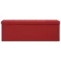 Banco de almacenamiento plegable lino sintético rojo vino tinto by vidaXL, Benches for halls and storage - Ref: Foro24-338796...