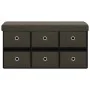 Brown synthetic linen folding storage bench 76x38x38 cm by vidaXL, Benches for halls and storage - Ref: Foro24-338814, Price:...