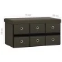 Brown synthetic linen folding storage bench 76x38x38 cm by vidaXL, Benches for halls and storage - Ref: Foro24-338814, Price:...