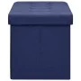 Blue Faux Linen Folding Storage Bench by vidaXL, Benches for halls and storage - Ref: Foro24-338795, Price: 60,61 €, Discount: %