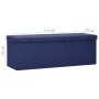 Blue Faux Linen Folding Storage Bench by vidaXL, Benches for halls and storage - Ref: Foro24-338795, Price: 60,61 €, Discount: %