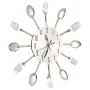 Silver spoon and fork design wall clock 31 cm aluminum by vidaXL, Wall clocks - Ref: Foro24-325162, Price: 24,47 €, Discount: %