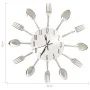 Silver spoon and fork design wall clock 31 cm aluminum by vidaXL, Wall clocks - Ref: Foro24-325162, Price: 24,47 €, Discount: %
