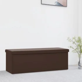 Folding brown PVC storage bench by vidaXL, Benches for halls and storage - Ref: Foro24-338798, Price: 59,51 €, Discount: %