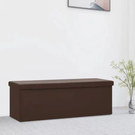 Folding brown PVC storage bench by vidaXL, Benches for halls and storage - Ref: Foro24-338798, Price: 59,51 €, Discount: %